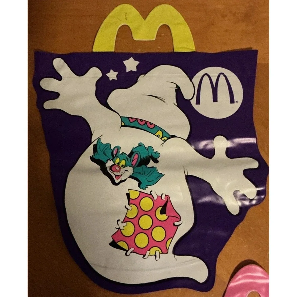 Vintage 1990 McDonalds Halloween Vinyl Trick or Treat Happy Meal Bags Set of 3